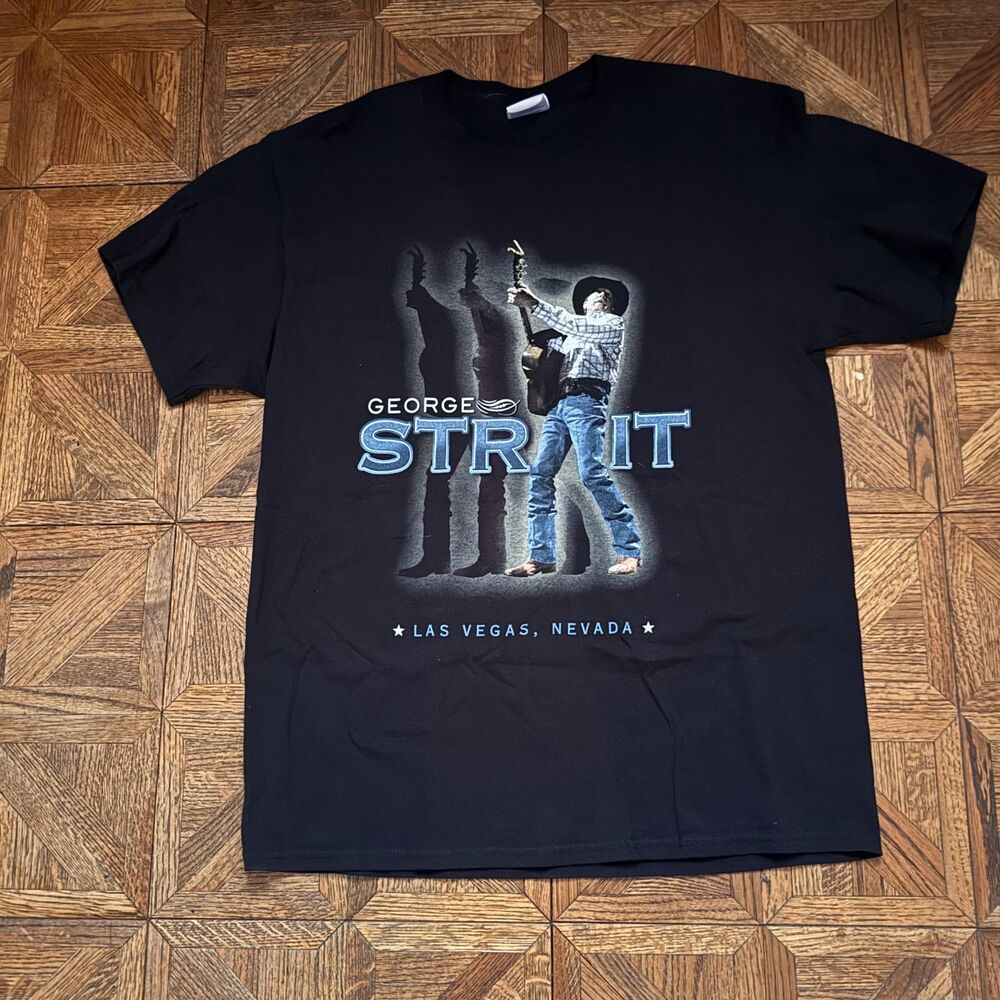 George Strait Las Vegas Concert Shirt Size L Strait to Vegas